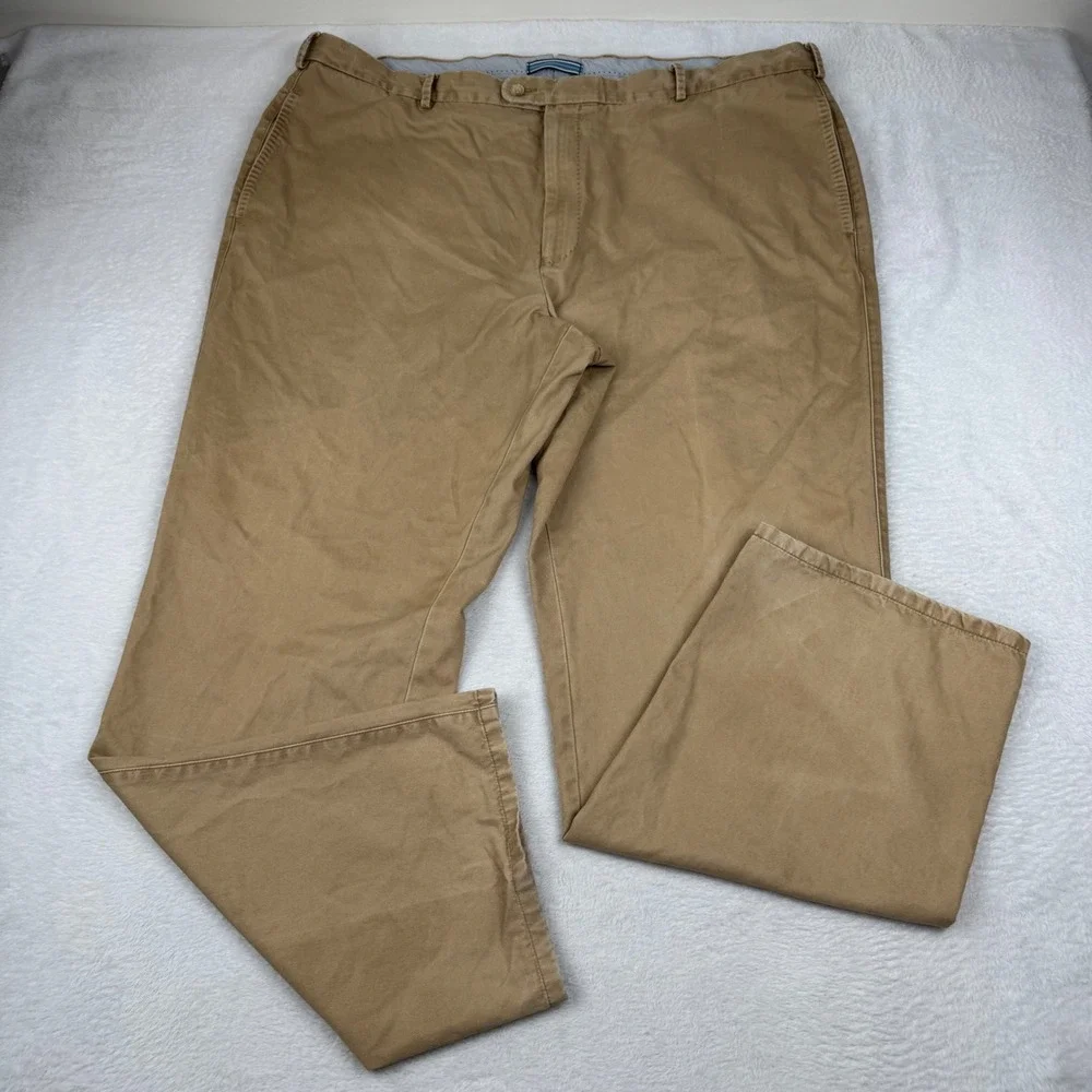 Peter Millar Chinos Mens 44/32 Tan Pima Cotton Flat Front Straight Leg Trousers